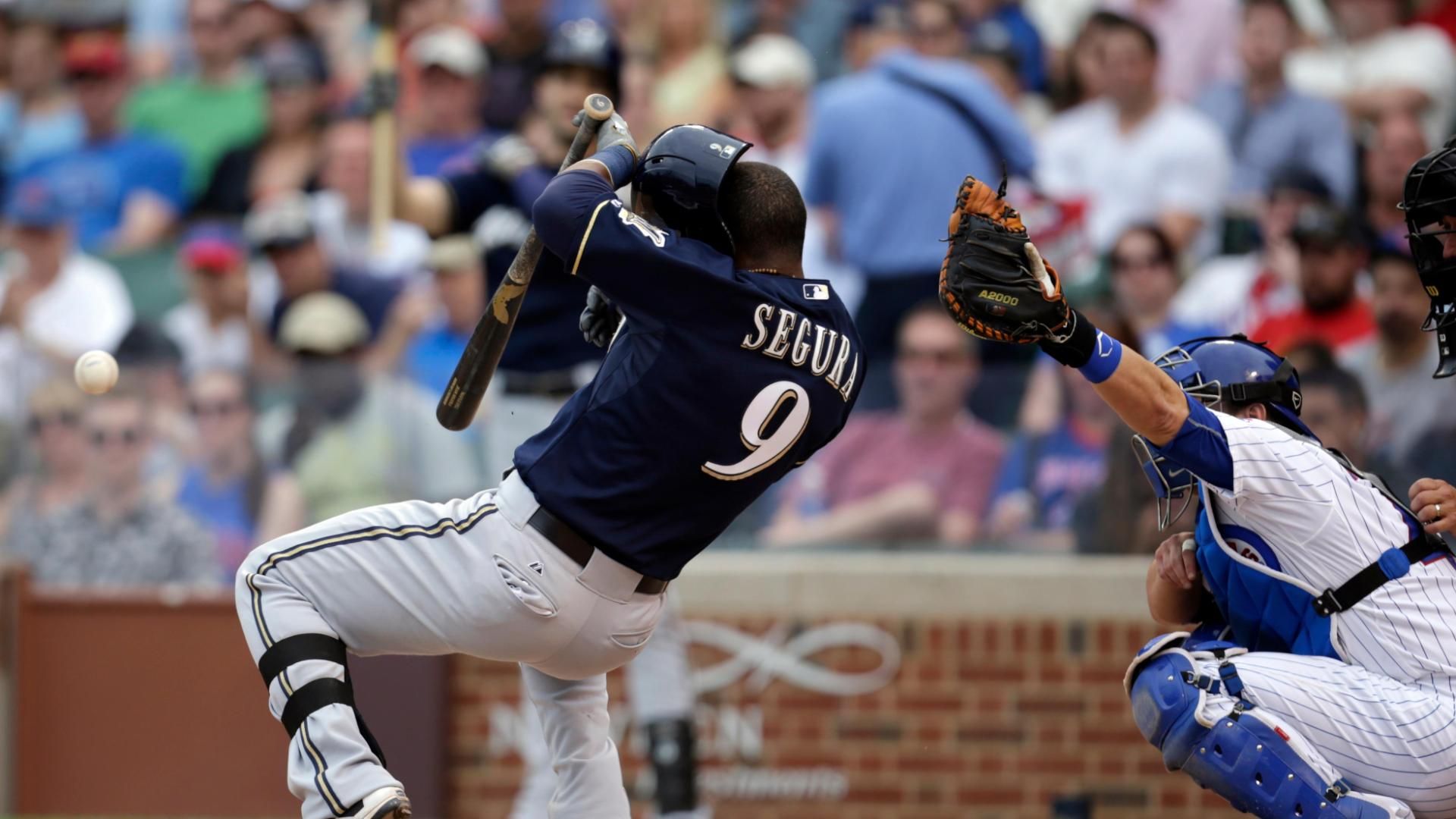 Jean Segura leaves game after getting hit on helmet by pitch