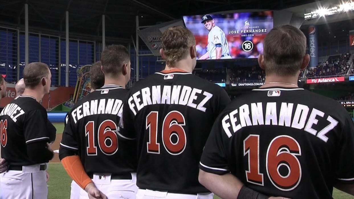 Marlins players, fans honor Jose Fernandez on what would have been