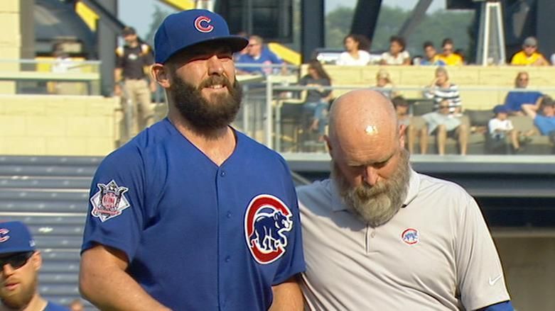 Cubs ace Arrieta exits with apparent injury to right leg - ESPN