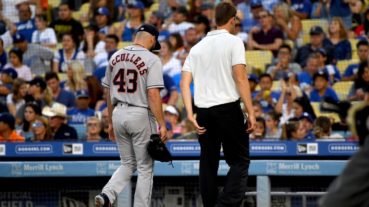 Image result for Lance McCullers awaits further testing on elbow after early exit