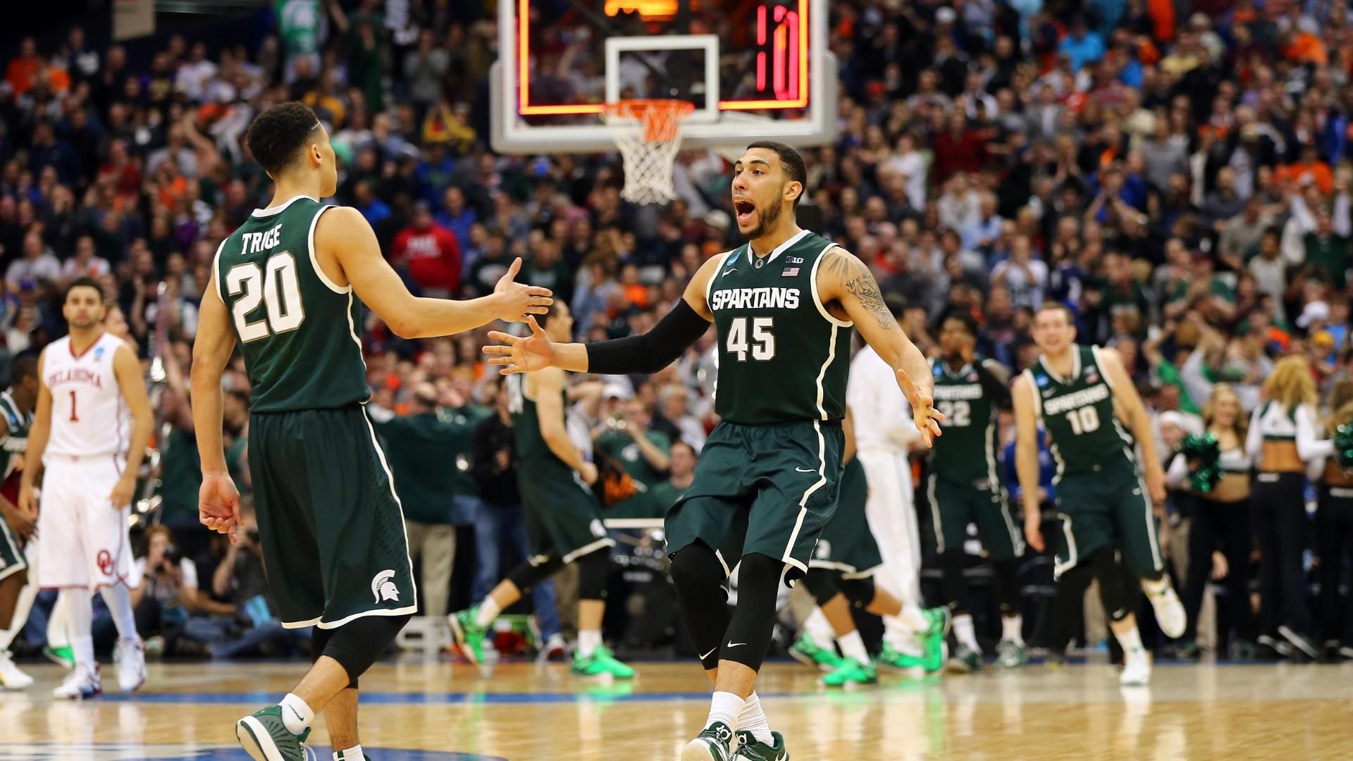Denzel Valentine S Second Half Surge Leads Spartans Over Sooners Abc7 New York Denzel Valentine S Second Half Surge Leads Spartans Over Sooners Abc7 New York