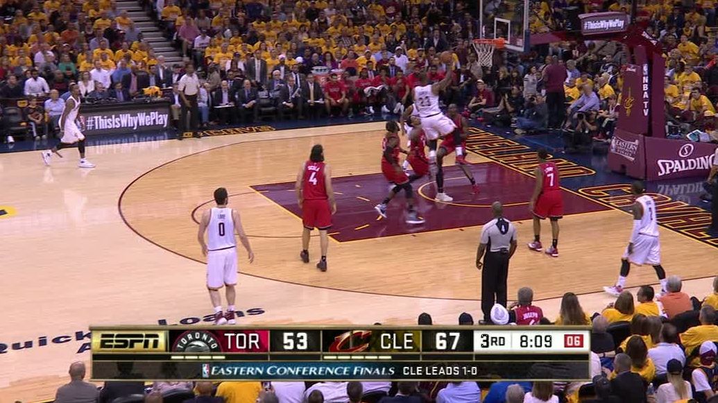 This layup gives LeBron fourth place on the postseason scoring list