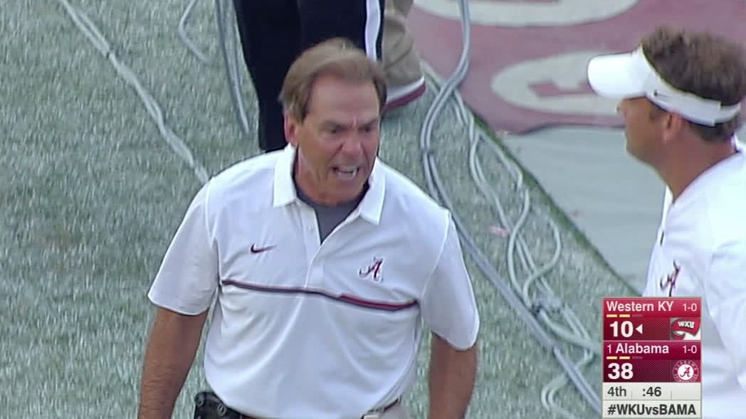 Large leads don't stop Saban from laying into Kiffin