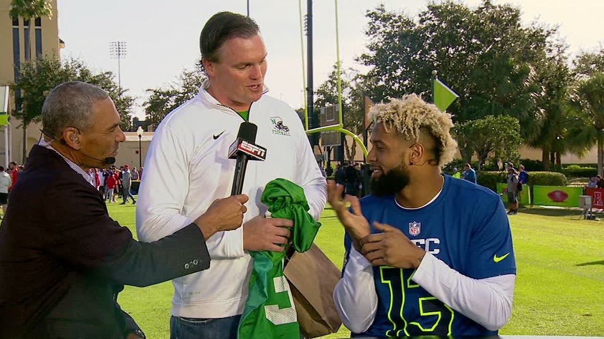 Odell surprised with his high school jersey