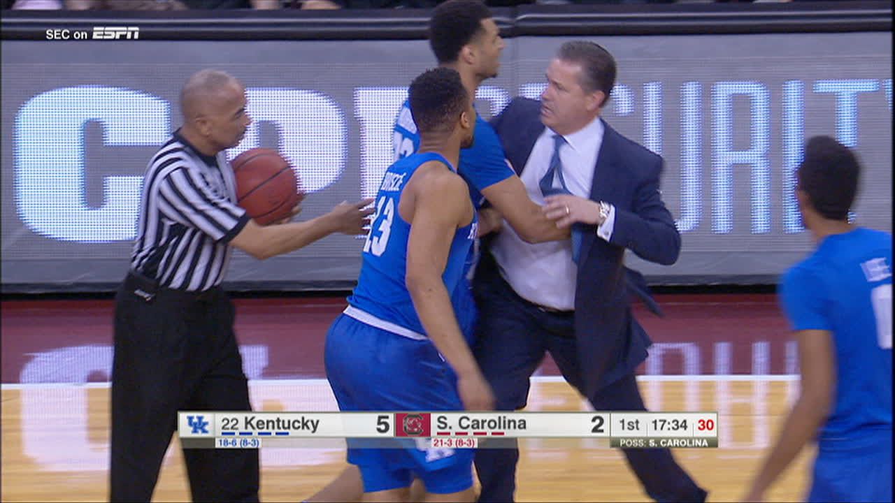 Calipari ejected less than three minutes into game