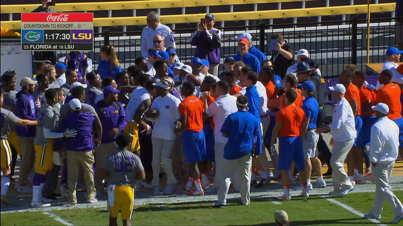 Tempers flare between Florida-LSU before game