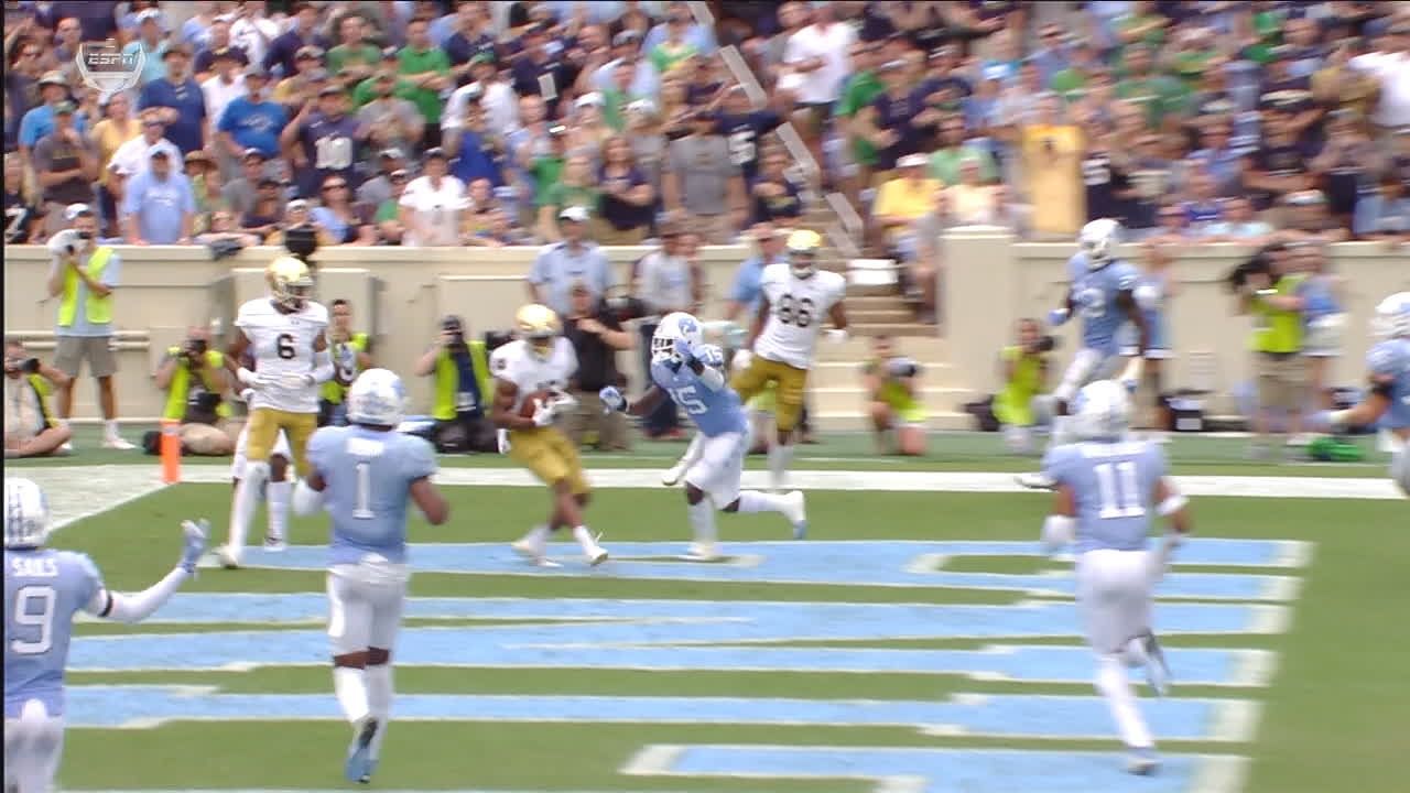 Book throws first career TD for Irish