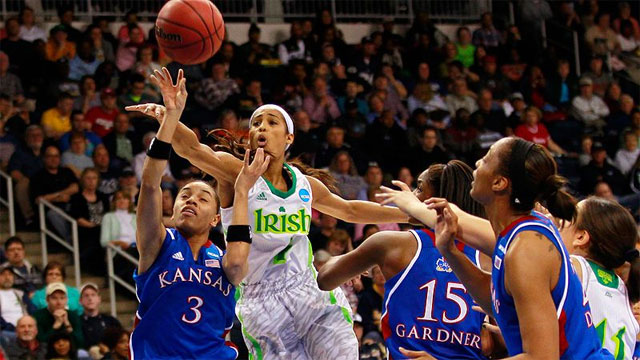 #12 Kansas vs. #1 Notre Dame (Regional Semifinal #1): 2013 NCAA Women's Basketball Championship